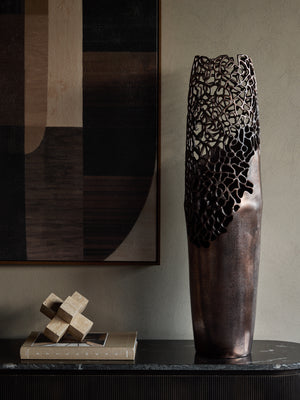 Apo Coral Raw Bronze Aluminium Small Vase by Libra, image 6