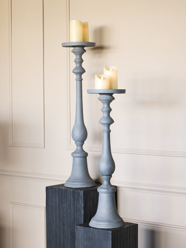 Van Dyk Grey Stonewash Pillar Holder Small by Libra, image 5