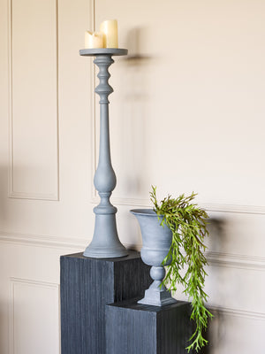 Van Dyk Grey Stonewash Pillar Holder Large by Libra, image 5