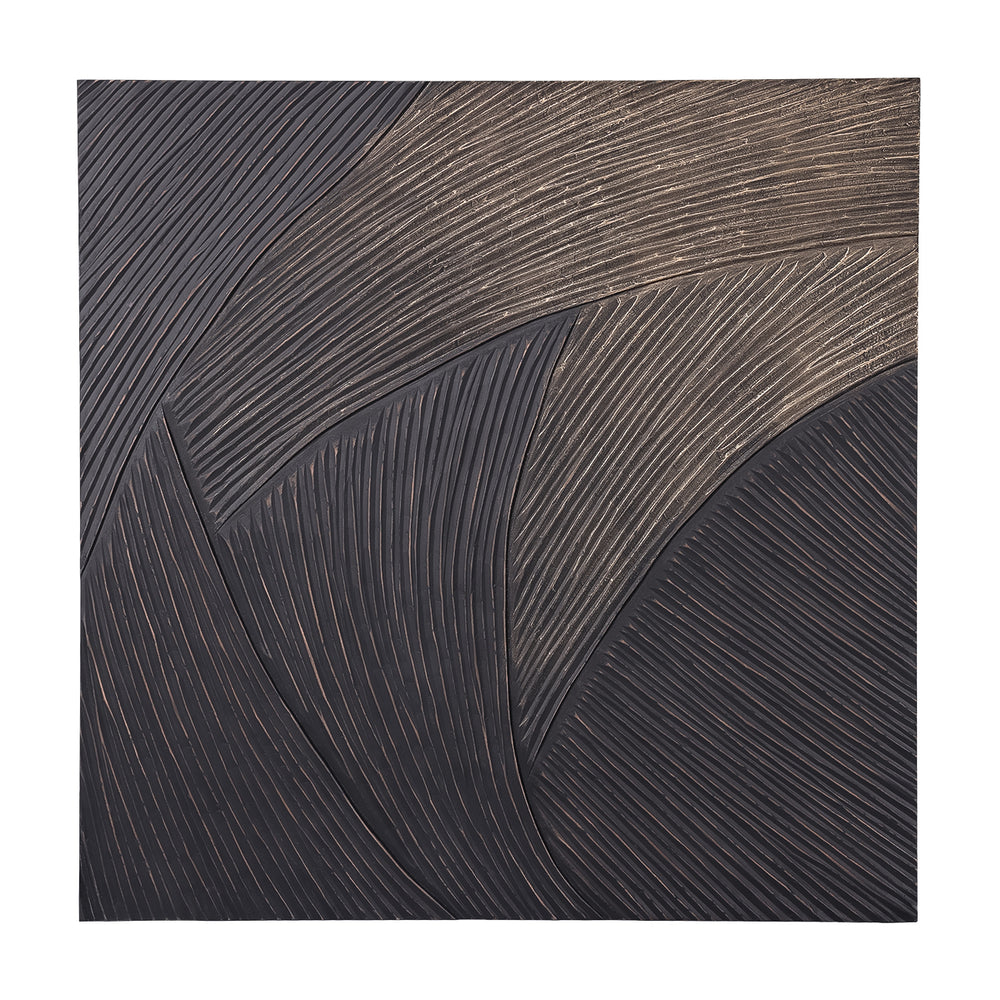 Golden Wave Geometric Wall Art 120x120cm by Libra