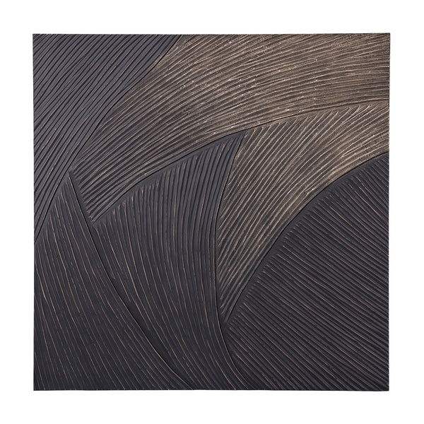 Golden Wave Geometric Wall Art 120x120cm by Libra