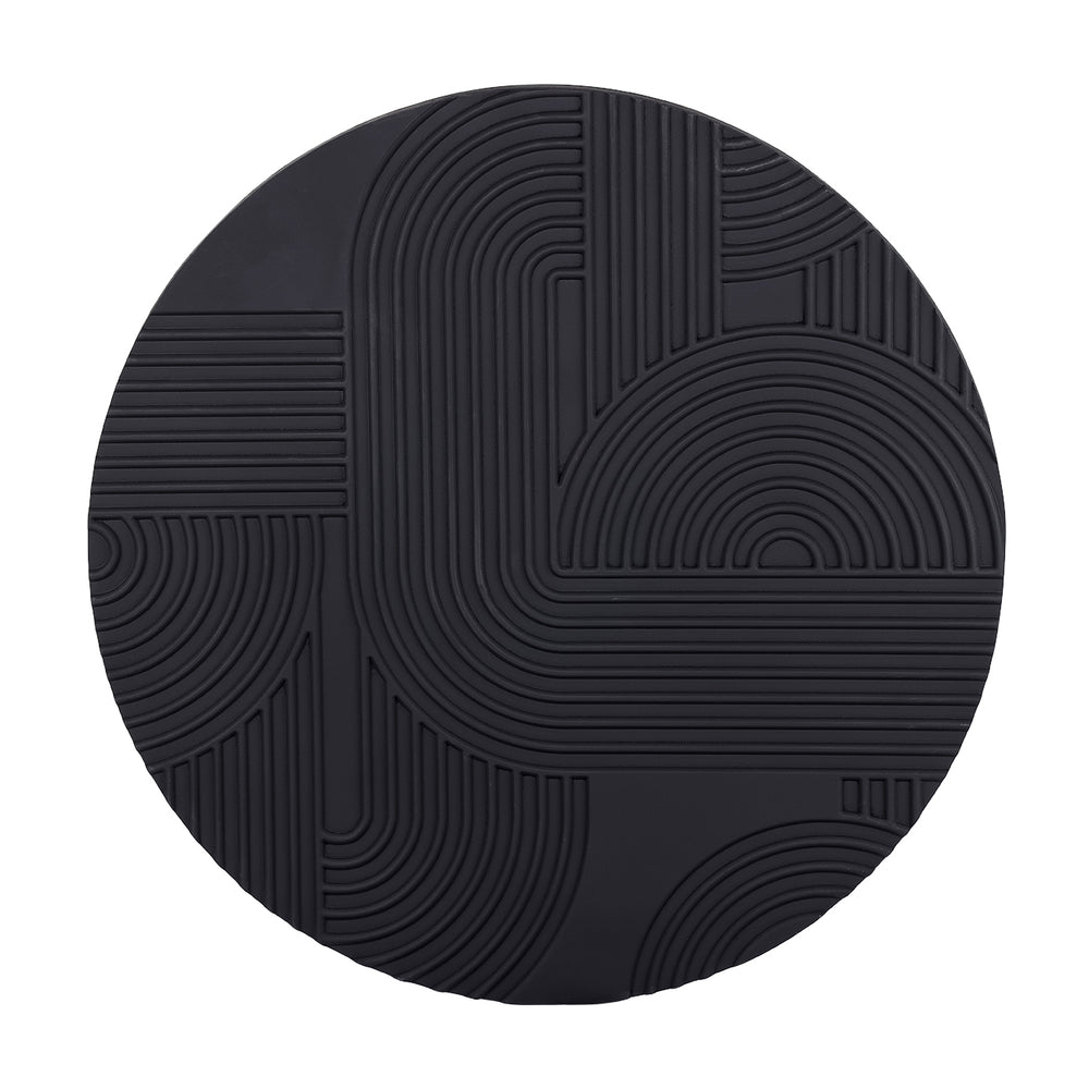 Black Geometric Echoes Wall Art 90x90cm by Libra