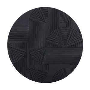 Black Geometric Echoes Wall Art 90x90cm by Libra
