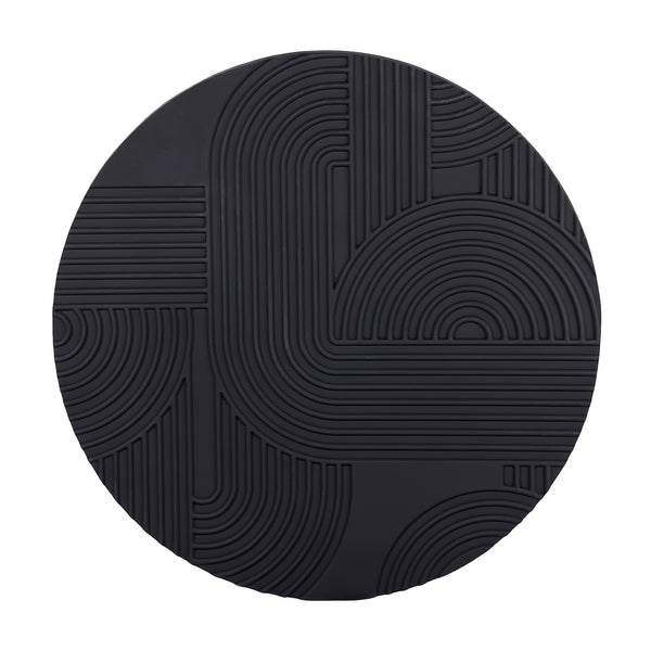 Black Geometric Echoes Wall Art 90x90cm by Libra