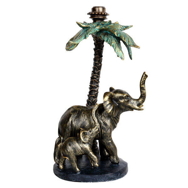 Palm Candle Stick with Elephants by Libra