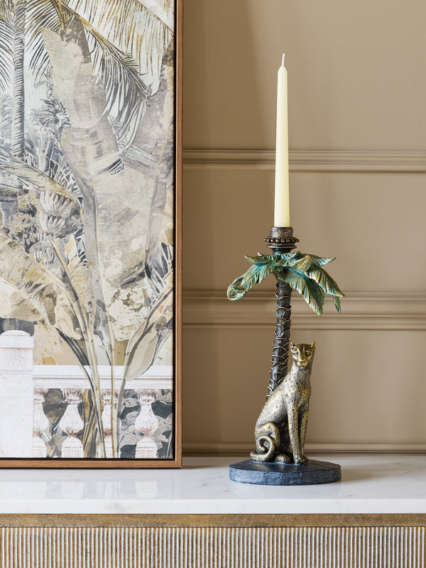 Palm Candle Stick with Leopard by Libra, image 6