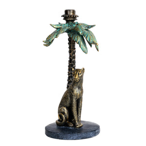 Palm Candle Stick with Leopard by Libra
