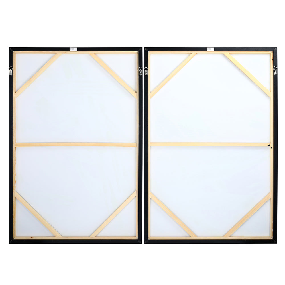 Impasto Brushstrokes Taupe Set of 2 Framed Canvas Wall Art 160x120cm by Libra