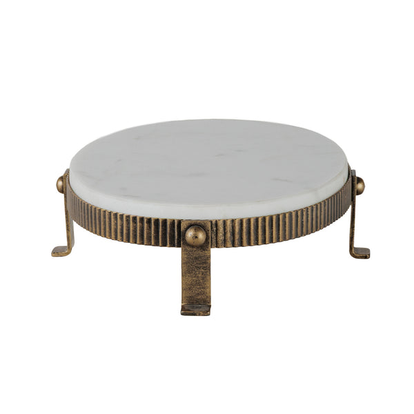 Belvedere Aged Gold Oval One Tiered Stand by Libra, image 3