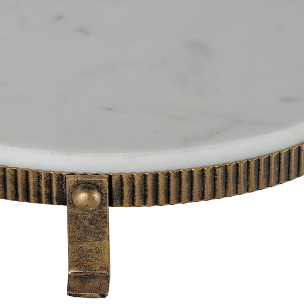 Belvedere Aged Gold Oval One Tiered Stand by Libra, image 5