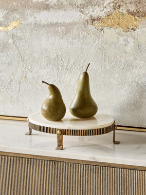 Belvedere Aged Gold Oval One Tiered Stand by Libra, image 6