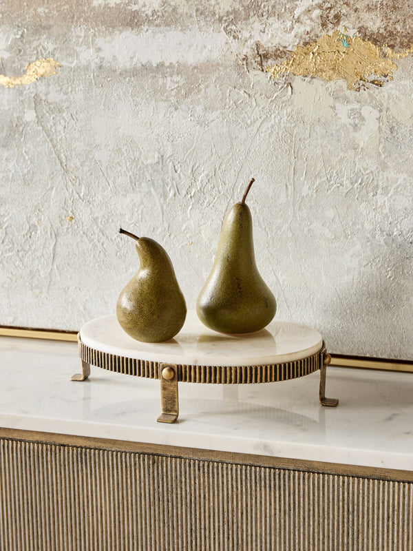 Belvedere Aged Gold Oval One Tiered Stand by Libra, image 6