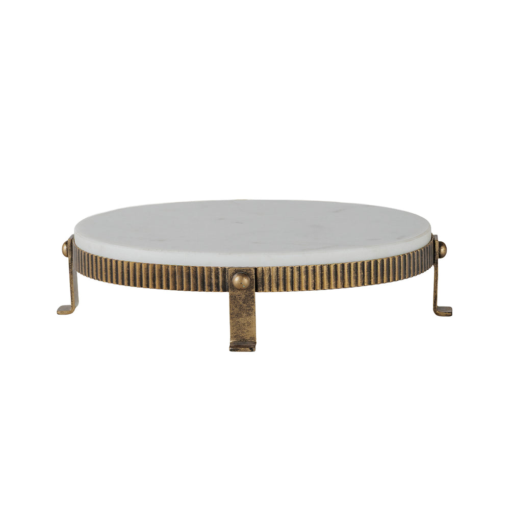 Belvedere Aged Gold Oval One Tiered Stand by Libra
