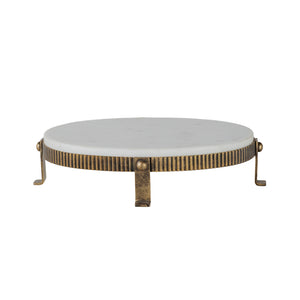 Belvedere Aged Gold Oval One Tiered Stand by Libra