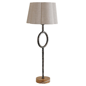Rutland Table Lamp with Plain Linen Shade by Libra, image 2