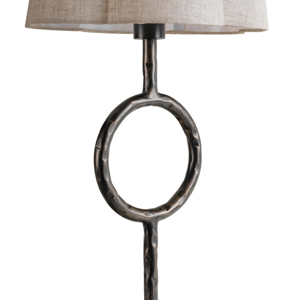Rutland Table Lamp with Plain Linen Shade by Libra, image 4