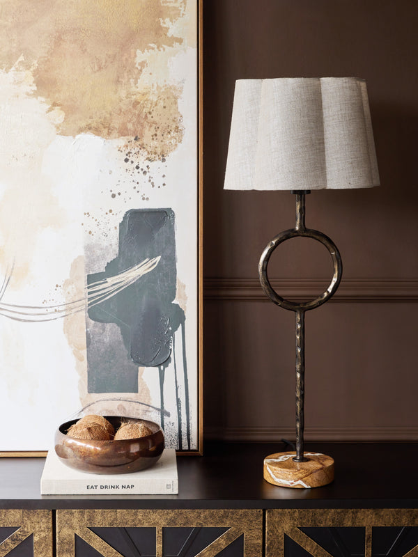 Rutland Table Lamp with Plain Linen Shade by Libra, image 5