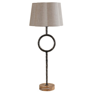 Rutland Table Lamp with Plain Linen Shade by Libra