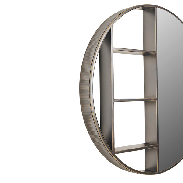 Belvedere Black Shelving Mirror Small by Libra, image 2