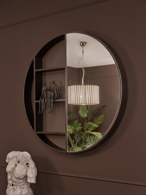 Belvedere Black Shelving Mirror Small by Libra, image 5