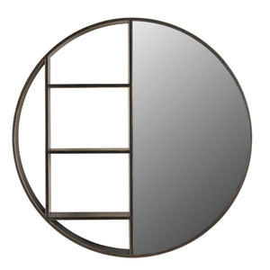 Belvedere Black Shelving Mirror Small by Libra