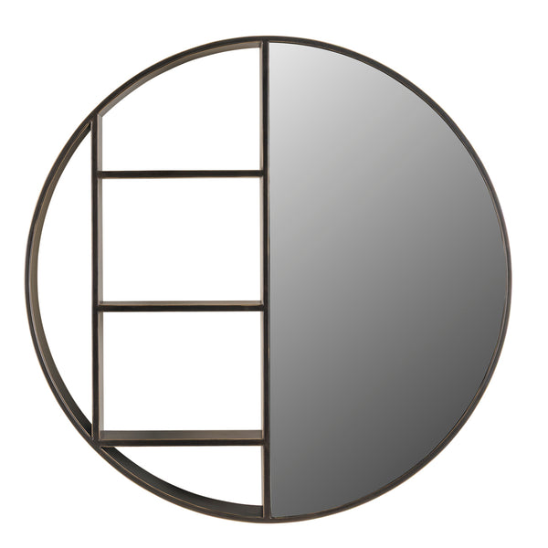 Belvedere Black Shelving Mirror Small by Libra