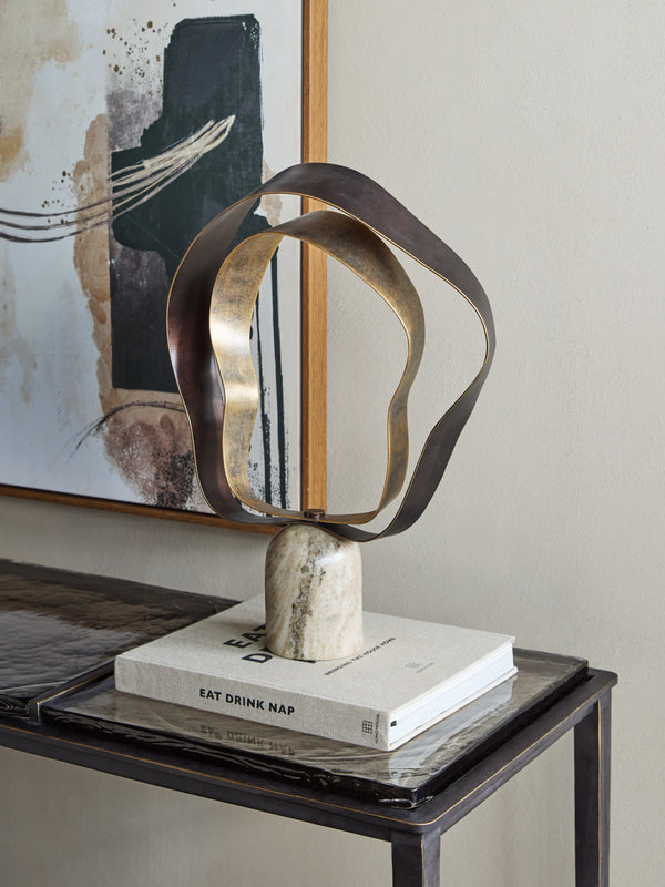 Reno Marble and Gilded Iron Abstract Sculpture by Libra, image 5