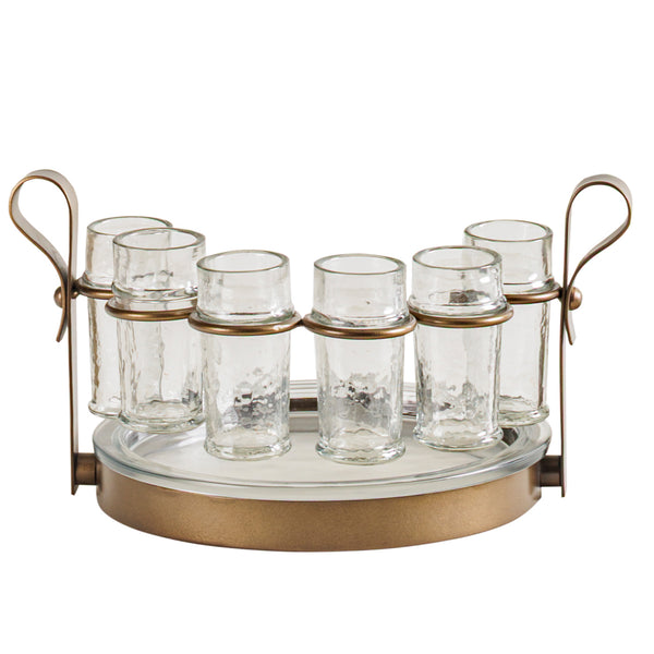Merida Tequila Set of 6 Shooters with Serving Tray by Libra, image 3
