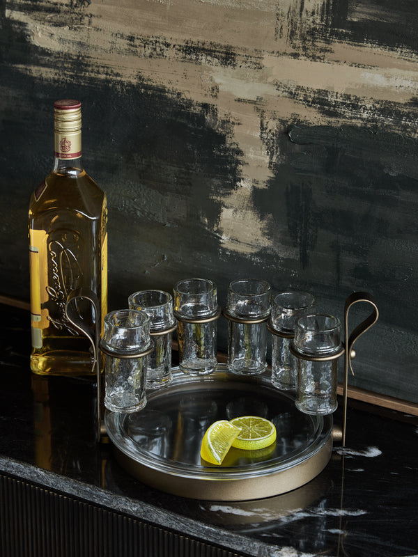 Merida Tequila Set of 6 Shooters with Serving Tray by Libra, image 5