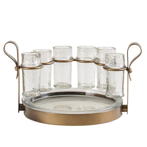 Merida Tequila Set of 6 Shooters with Serving Tray by Libra