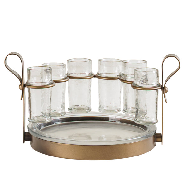 Merida Tequila Set of 6 Shooters with Serving Tray by Libra
