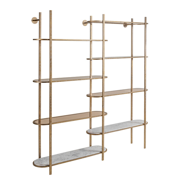 Belvedere Aged Gold Shelving Unit by Libra, image 2