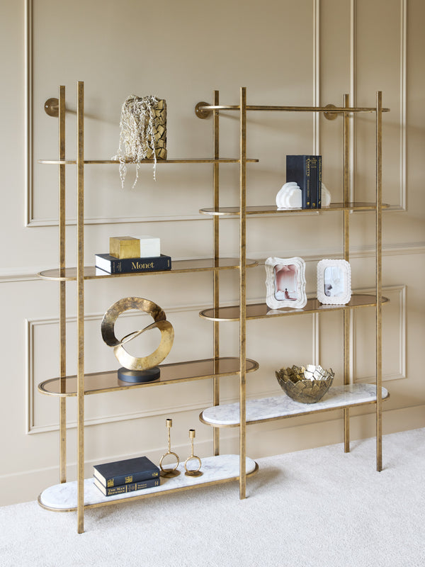 Belvedere Aged Gold Shelving Unit by Libra, image 6