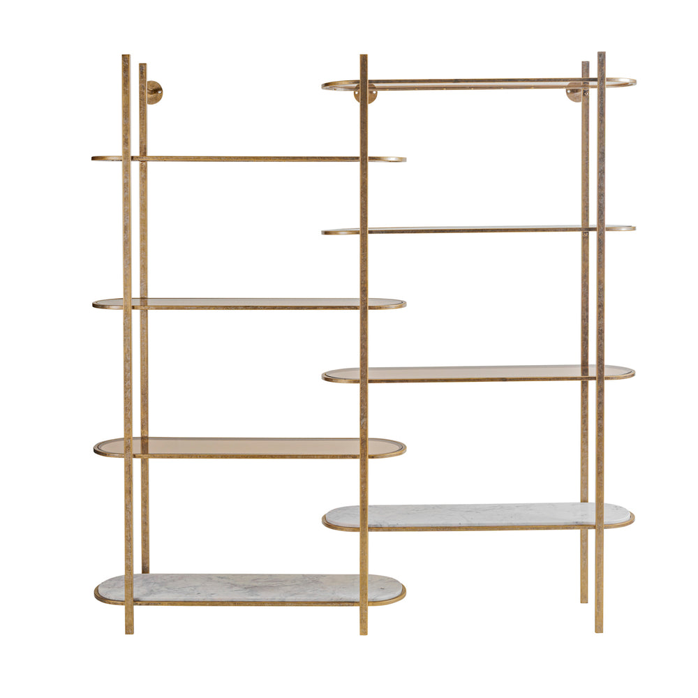 Belvedere Aged Gold Shelving Unit by Libra