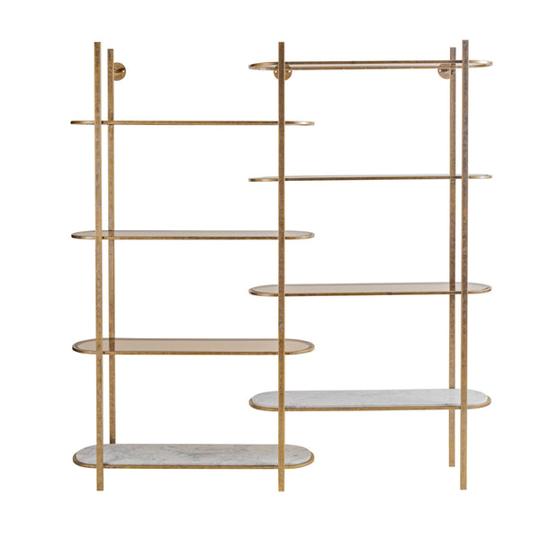Belvedere Aged Gold Shelving Unit by Libra