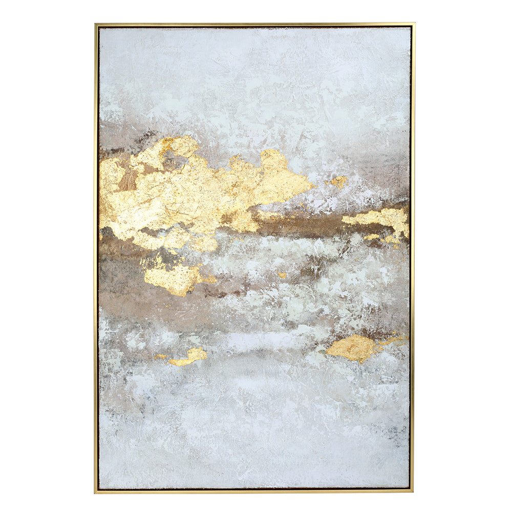 Golden Dusk Heavy Textured Framed Canvas Wall Art 80x120cm by Libra