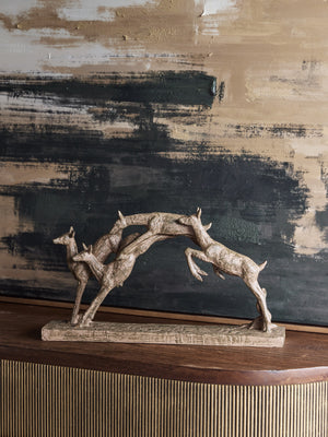 Rustic Woodland Leaping Fawns by Libra, image 6