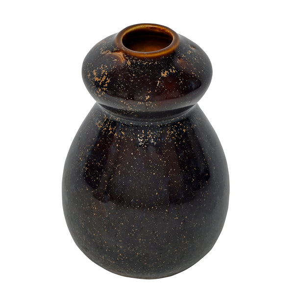 Denton Reactive Glaze Stoneware Vase Brown by Libra, image 2