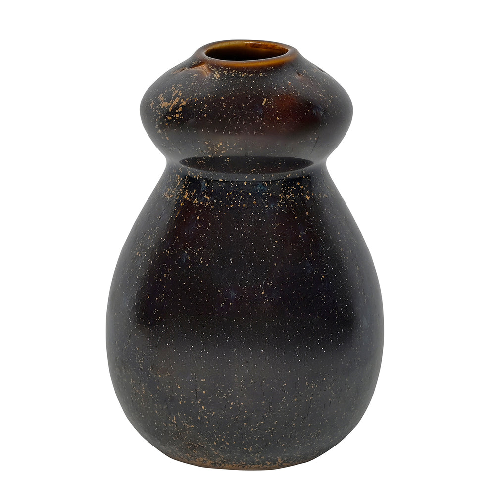 Denton Reactive Glaze Stoneware Vase Brown by Libra