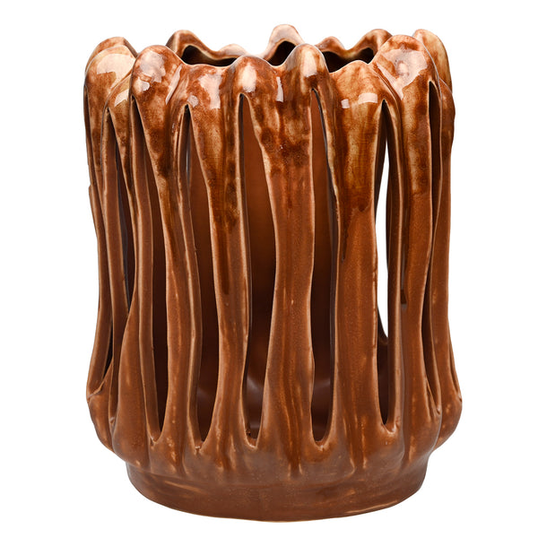 Denton Reactive Glaze Candleholder by Libra