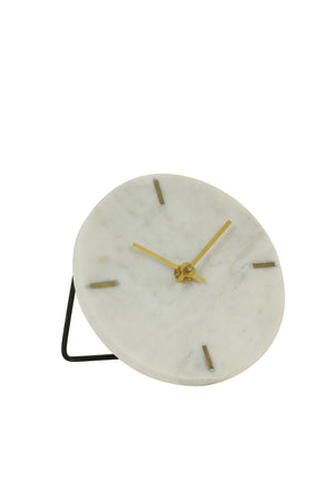 Clock Ø15 cm MORENO marble white | Light & Living