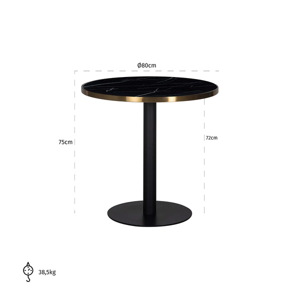 Bistro Dining Table Zenza 80Ø (black) – Richmond Interiors