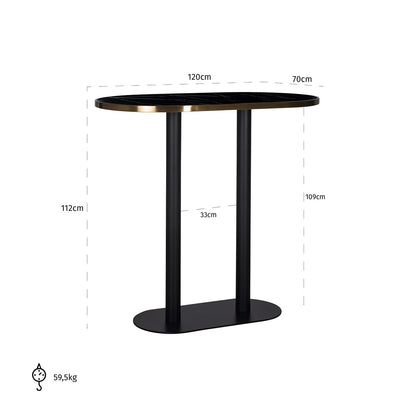 Bar table Zenza oval (Black)- Richmond Interiors