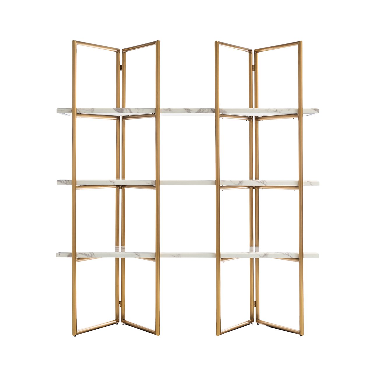 Display cabinet Lagrand 3-shelves (Gold)- Richmond Interiors