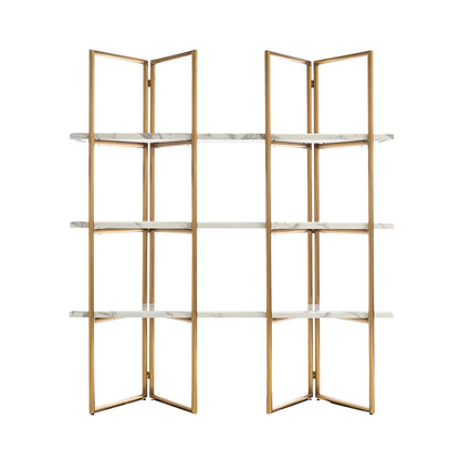 Display cabinet Lagrand 3-shelves (Gold)- Richmond Interiors