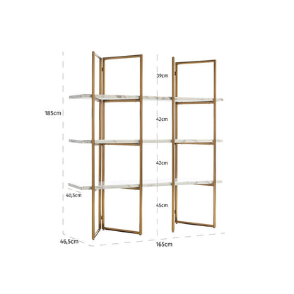 Display cabinet Lagrand 3-shelves (Gold)- Richmond Interiors