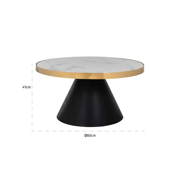 Coffee Table Odin 80Ø (gold) – Richmond Interiors