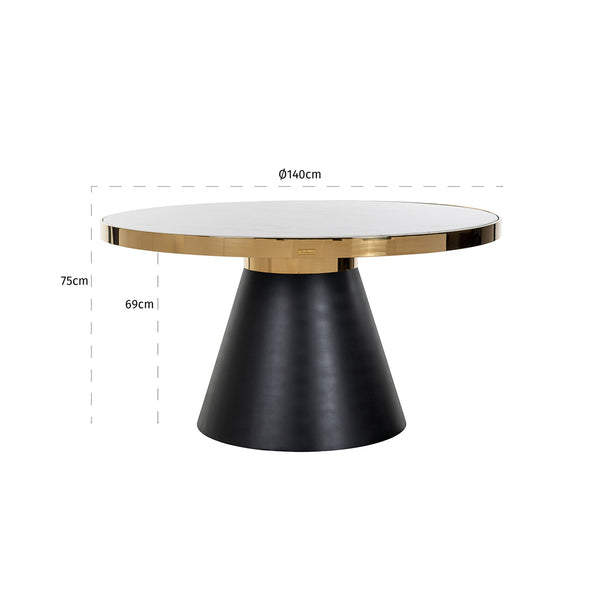 Dining Table Odin 140Ø (gold) – Richmond Interiors