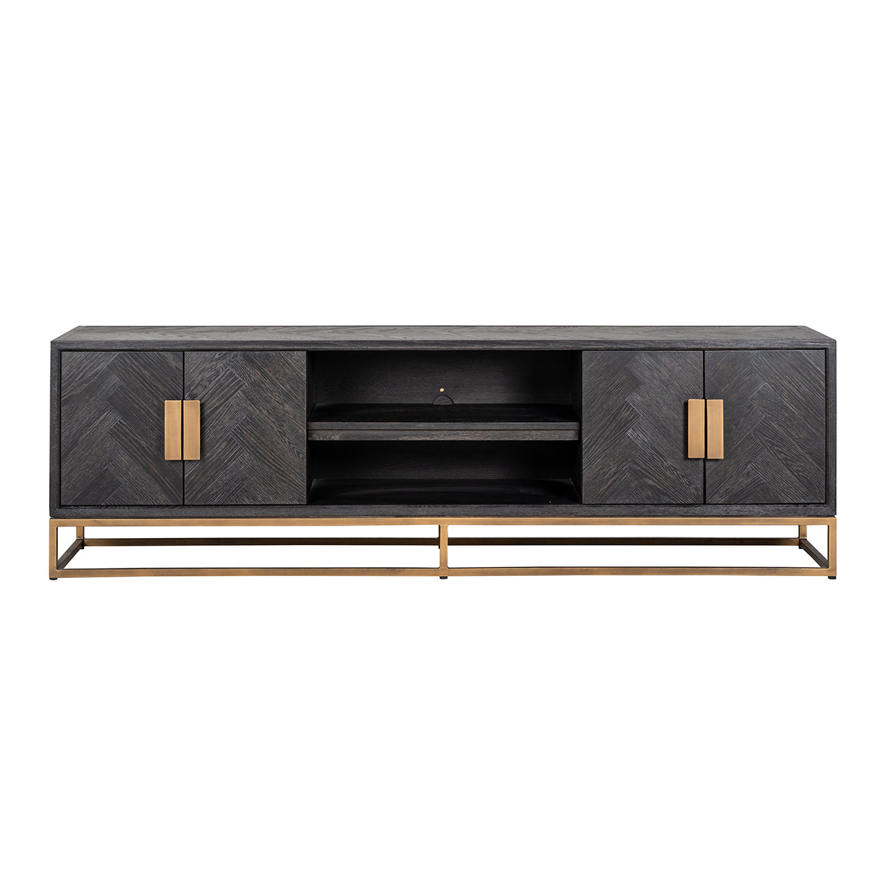 TV cabinet Blackbone brass 4-doors 200 (Black rustic)