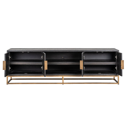 TV cabinet Blackbone brass 4-doors 200 (Black rustic)